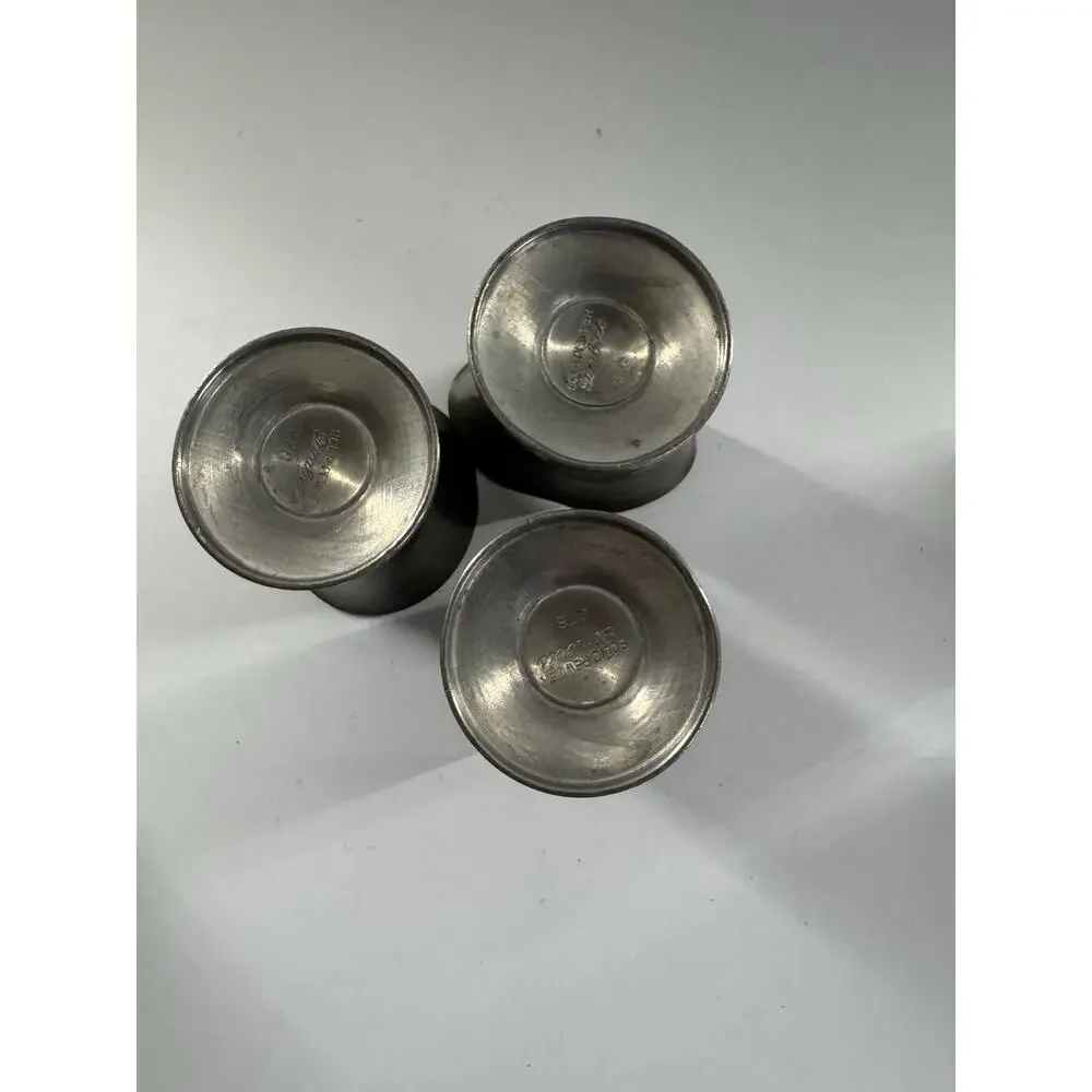 Vintage Gimbels Solid Pewter Small Wine Goblets (READ) Set of 6